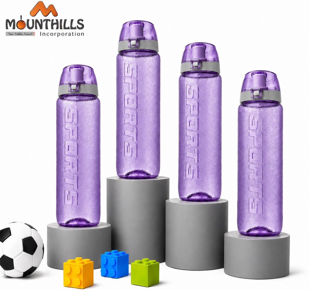 mounthills HydroBlast Leakproof Flip-Top Water Bottle 900 ml Plastic Bottle-picture-0