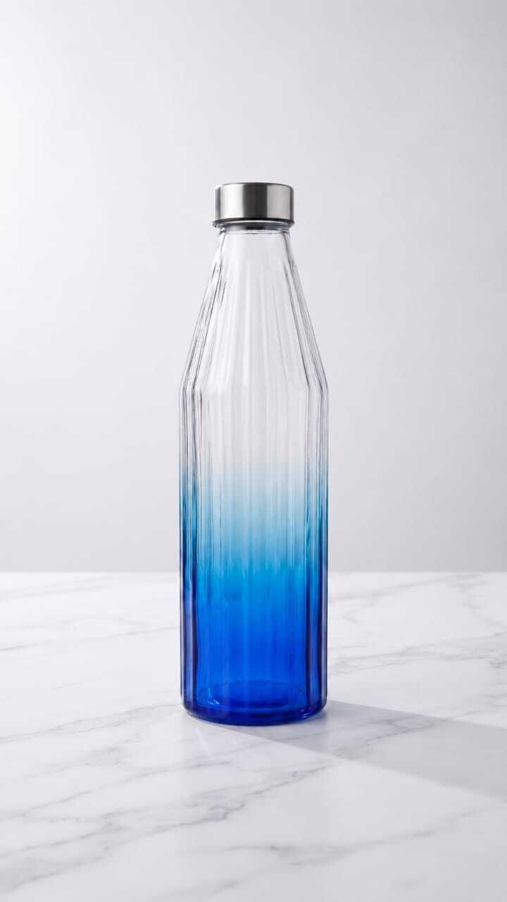 GLASS WATER BOTTLE 800ML 800 ml Aluminium, Glass Bottle-image-24