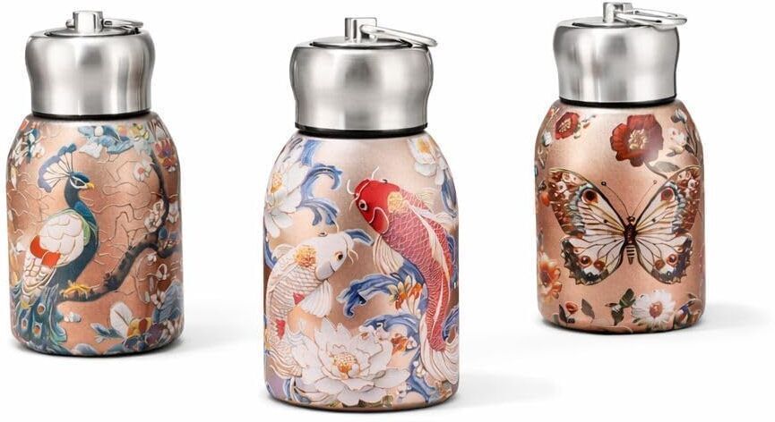 radhe mart Peacock Pattern Stainless Steel Vacuum Bottle 300 ml Stainless Steel Flask-picture-44