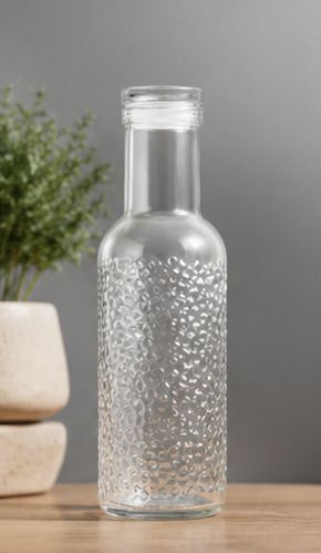 Textured Glass Water Bottle 1000 ml Borosilicate Glass, Glass Bottle-image-45