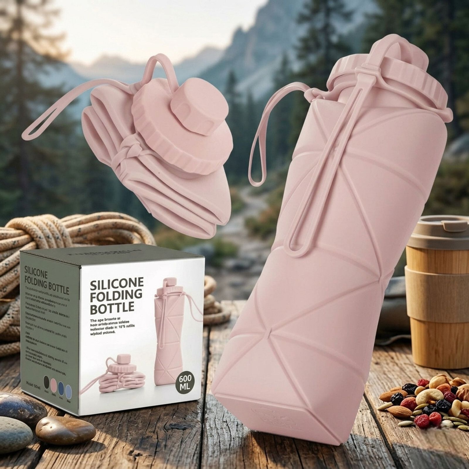 Silicone bottle pink 600 ml 600 ml Silicone Bottle-image-36