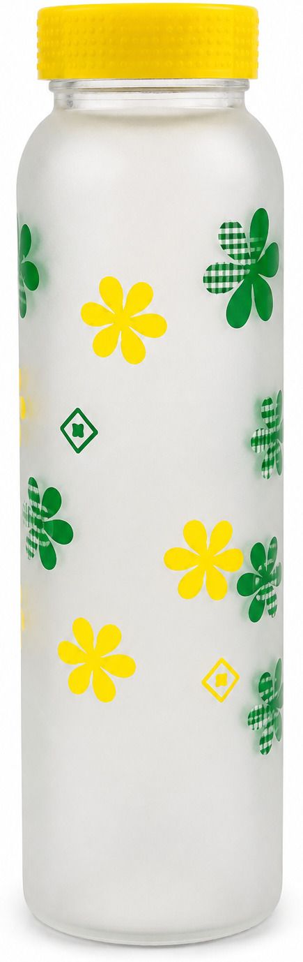 Floral Glass Water Bottle 1000 ml Glass Bottle-image-42