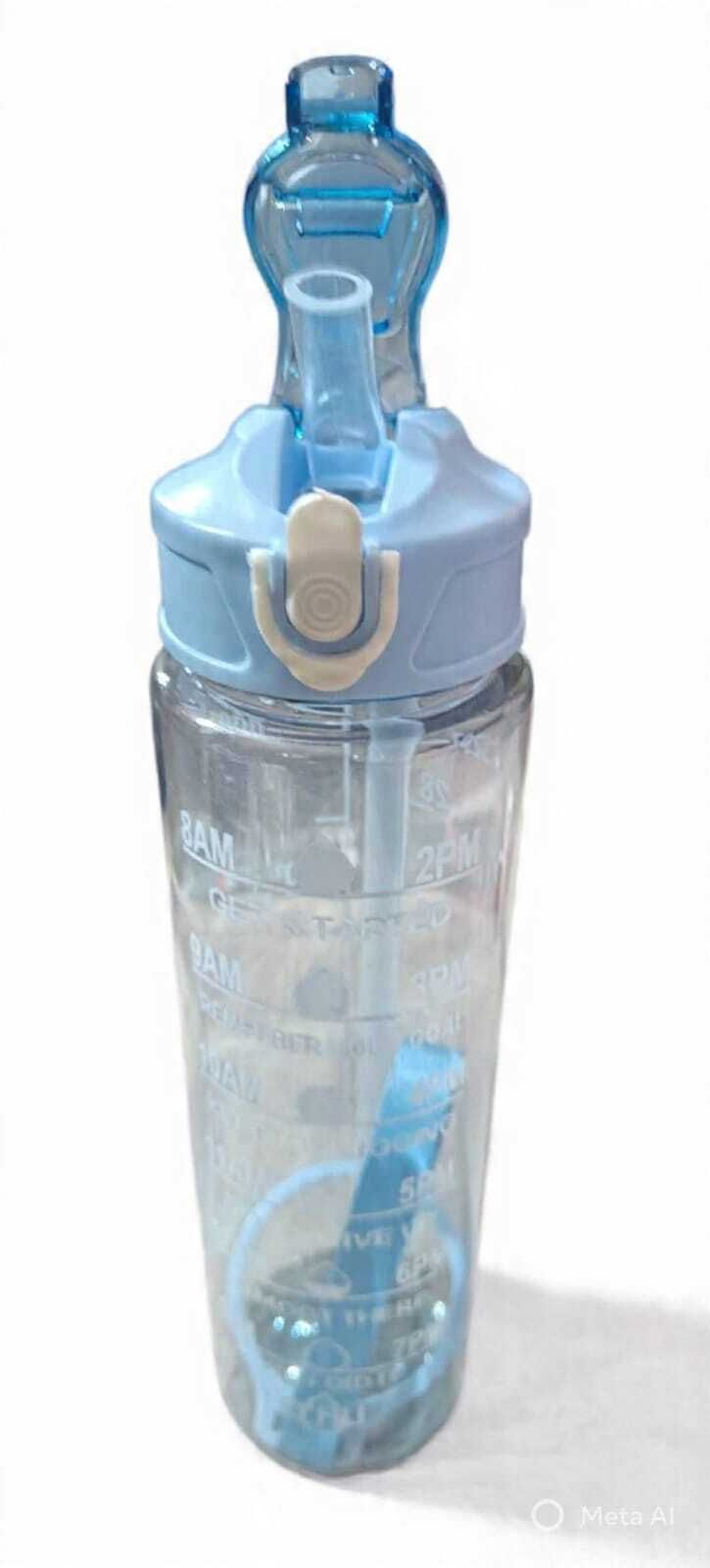 Motivational Water Bottle with Straw & Time Marker | Leakproof Flip Cap 900 ml Plastic Bottle-image-15