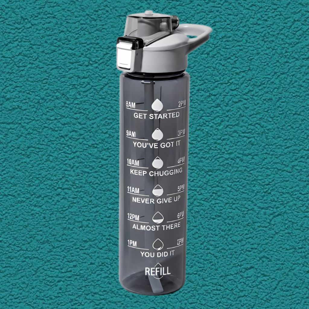 urbanova Active Workout Drinking Water Bottle with Time Scale Reminder Design 900 ml Plastic Bottle-picture-27