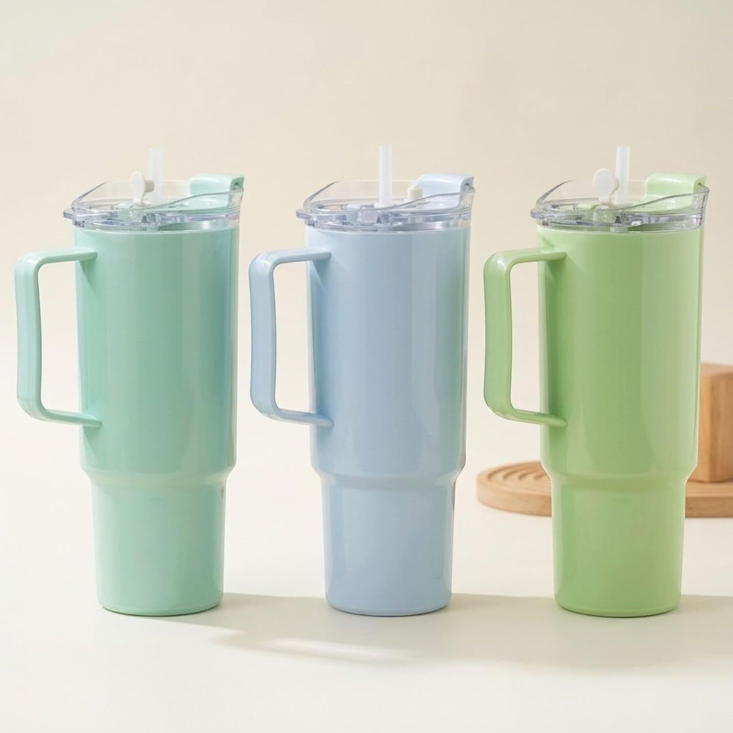 Insulated Coffee & Water Tumbler Lid and Straw, 1800ML Light Blue Plastic Tumbler-image-32