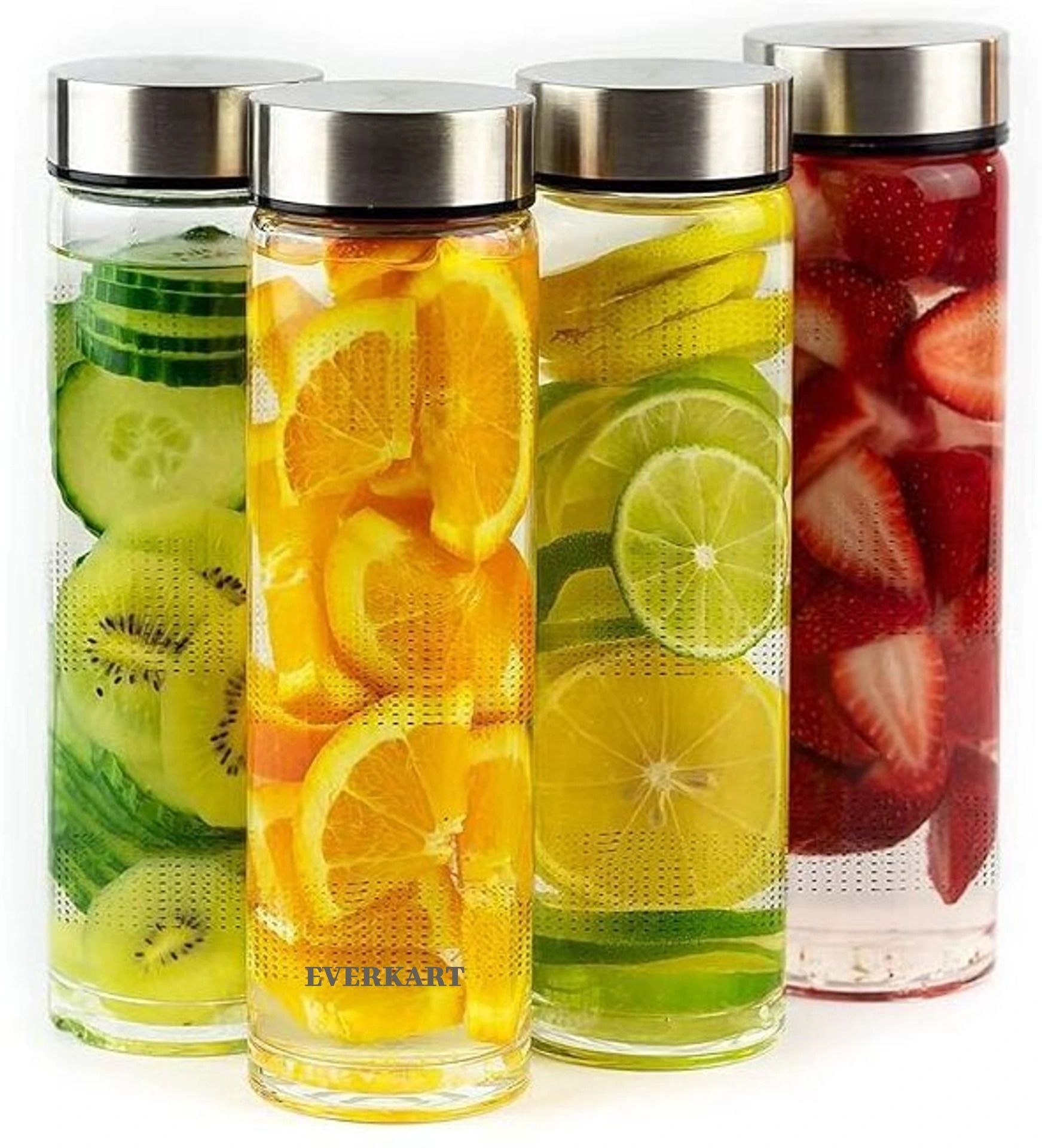 800ml 2pc Neo Water Bottle | Borosilicate Glass Wide Mouth Bottle for Fridge 800 ml Glass Bottle