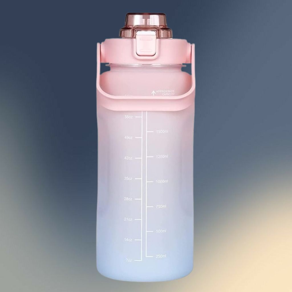 Large 2L Motivational Water Bottle with Time Markings and Comfortable Grip 2000 ml Plastic Bottle-image-15