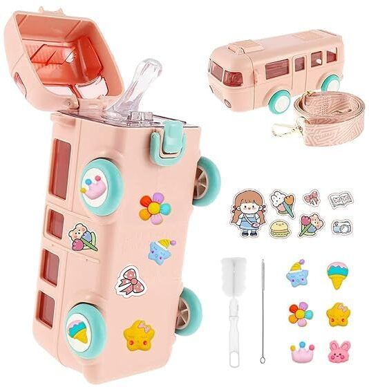 Bus Shape P7 Water Bottle Interesting Toy Cute Appearance for School Home Office 500 ml Water Bottle-image-33