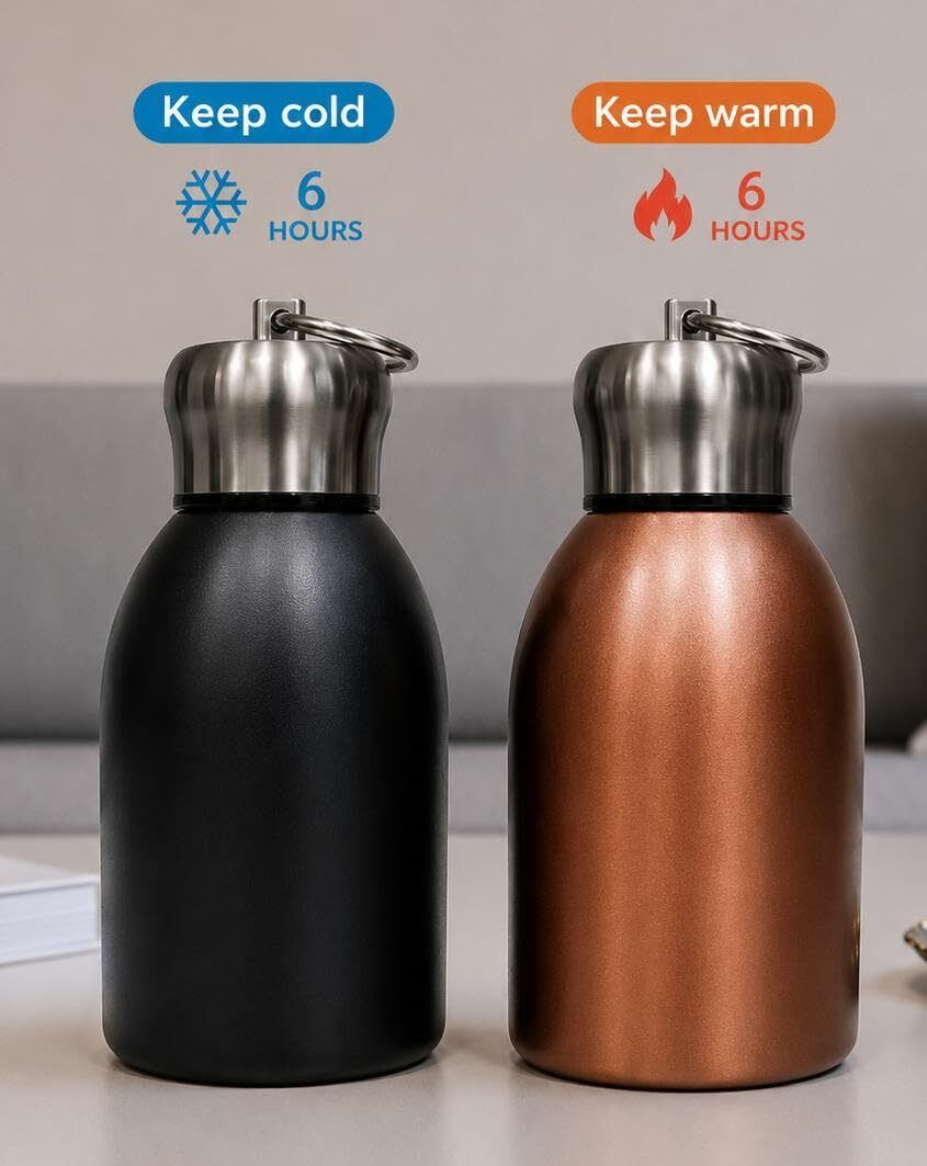 tittyno Premium Cute Mini Stainless Steel Vacuum Bottle ,Hot & Cold(e) 300 ml Stainless Steel Flask-picture-13