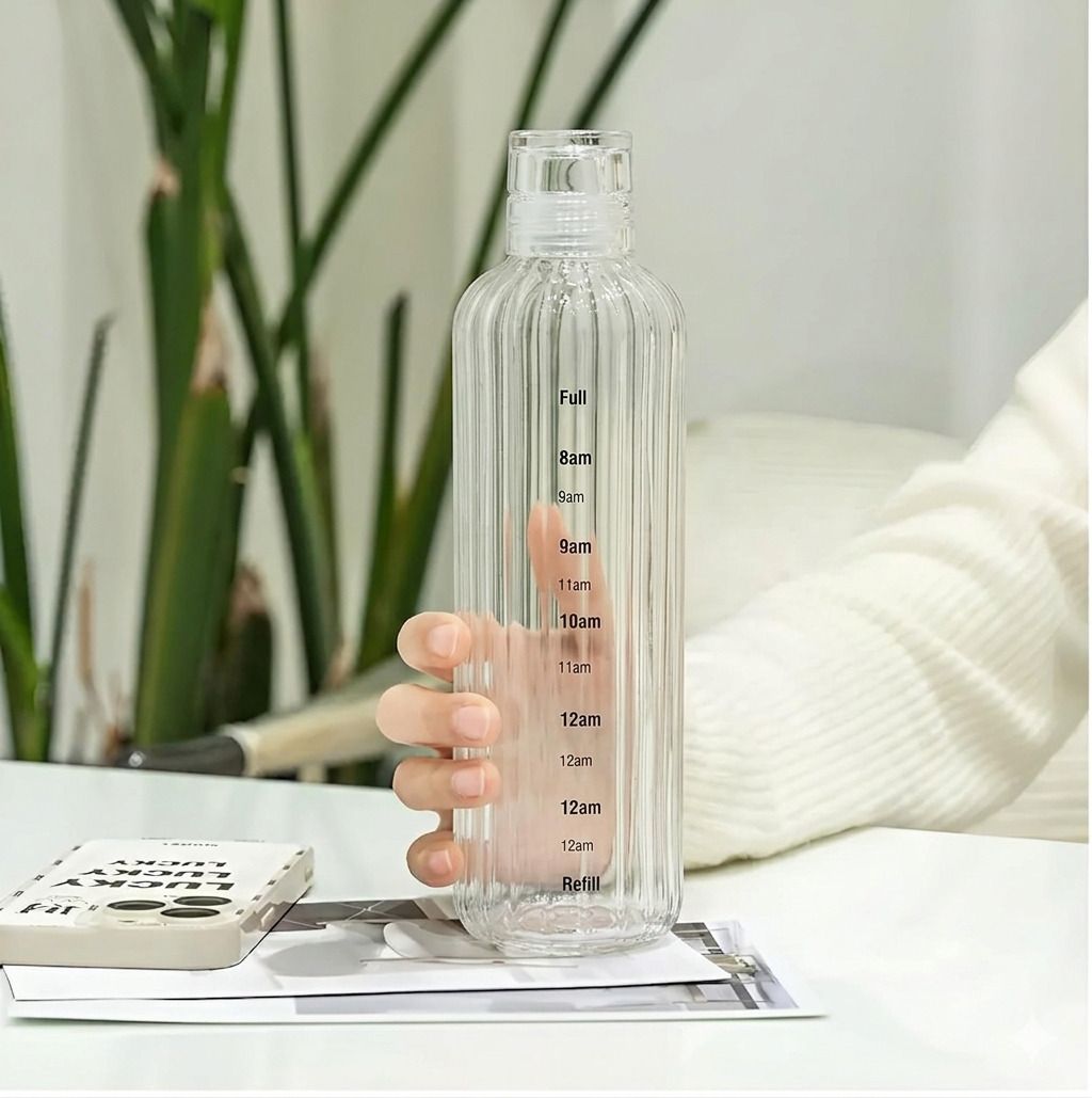 flipkart smartbuy Portable Glass Water Bottle 500ml with Motivational Time Marker Bottle 500 ml Glass Bottle-picture-37