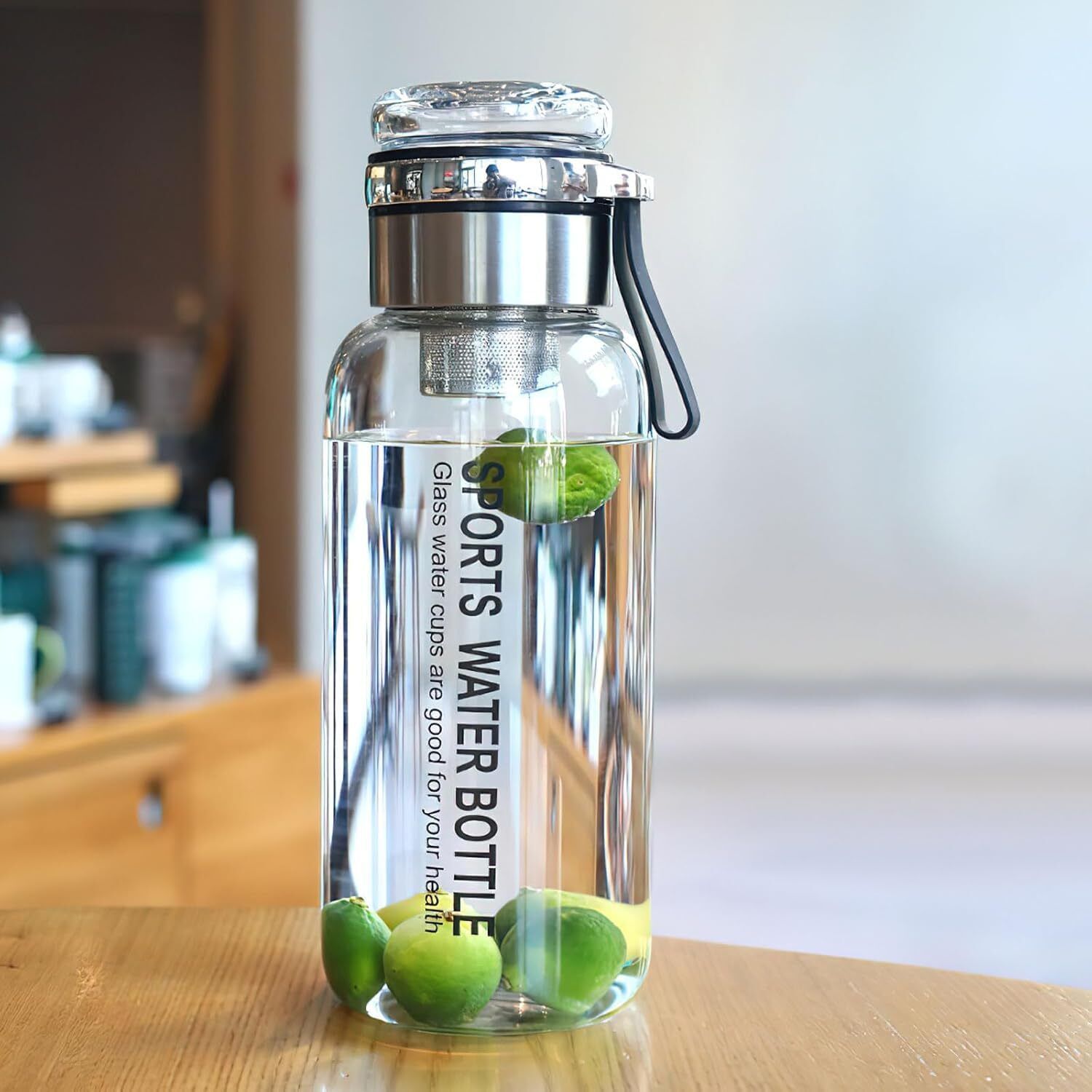 Glass Drinking Bottle Water Bottle With Filter Tea Infuser Bottle 1000 ml Glass Bottle-image-22