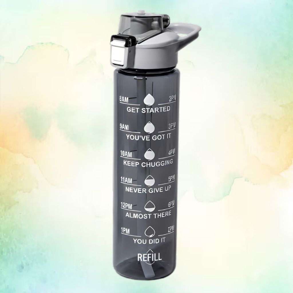 urbanova Leak Resistant Daily Hydration Progress Bottle for Sports and Fitness 900 ml Plastic Bottle-picture-14