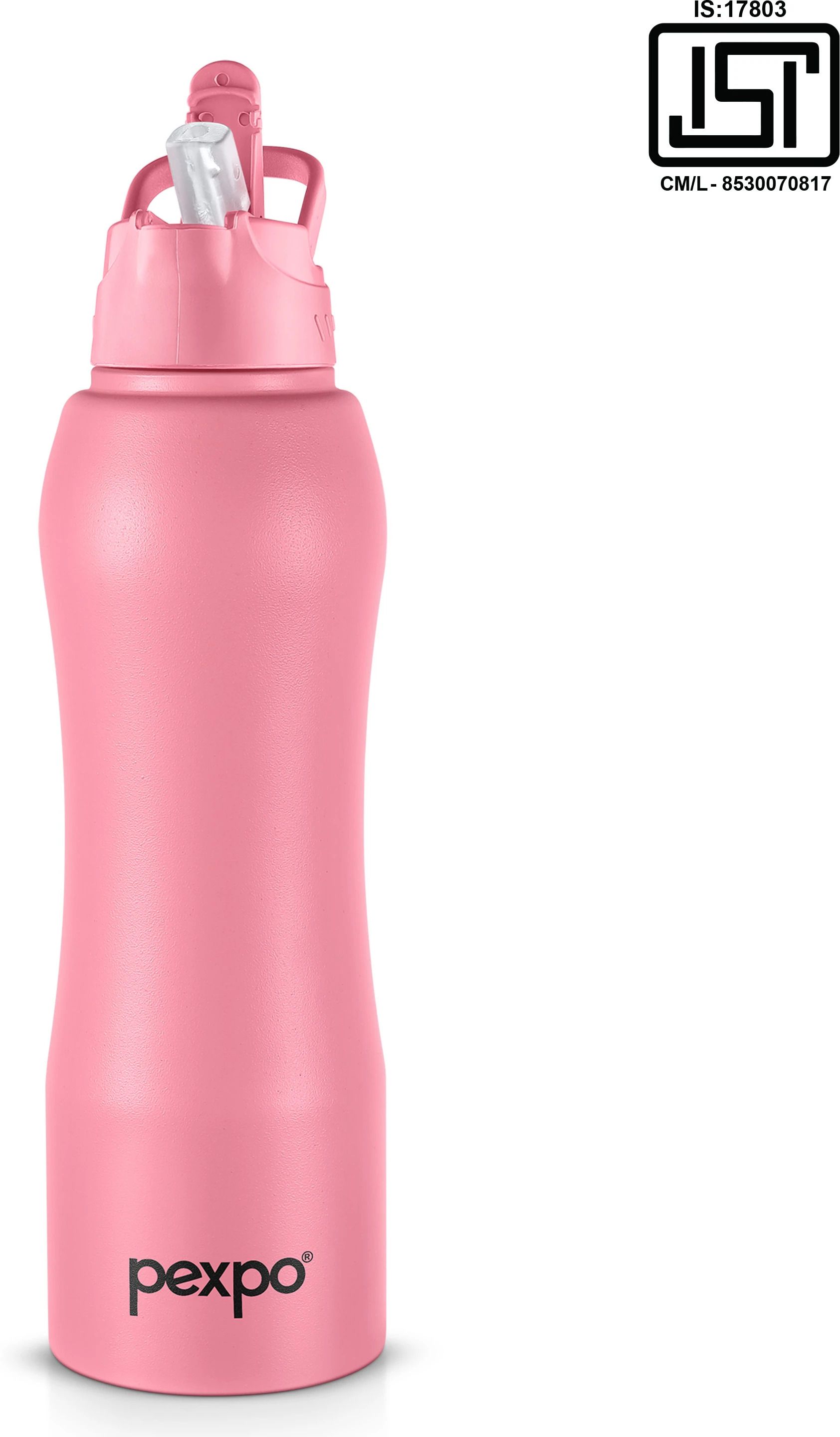 Belly Stainless Steel Water Bottle with Straw Lid Sipper Cap 750 ml Bottle-image-7