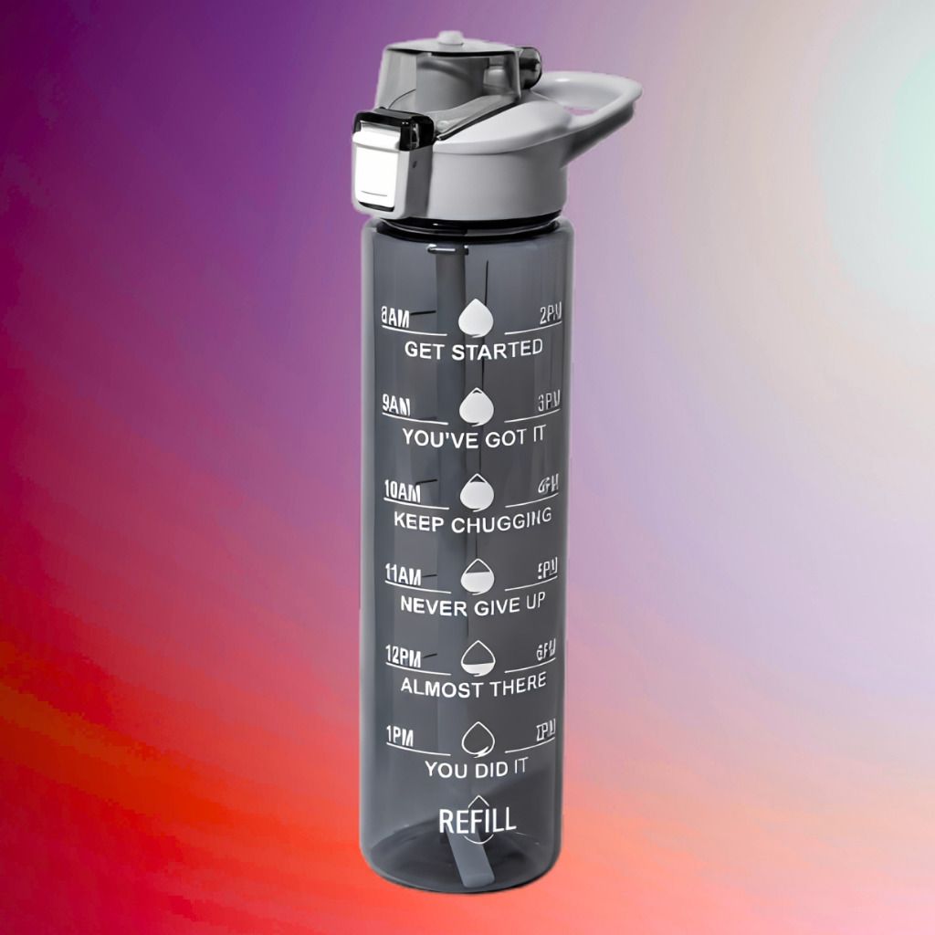 urbanova Smart Workout Companion Water Bottle with Hydration Reminder Schedule 900 ml Plastic Bottle-picture-18