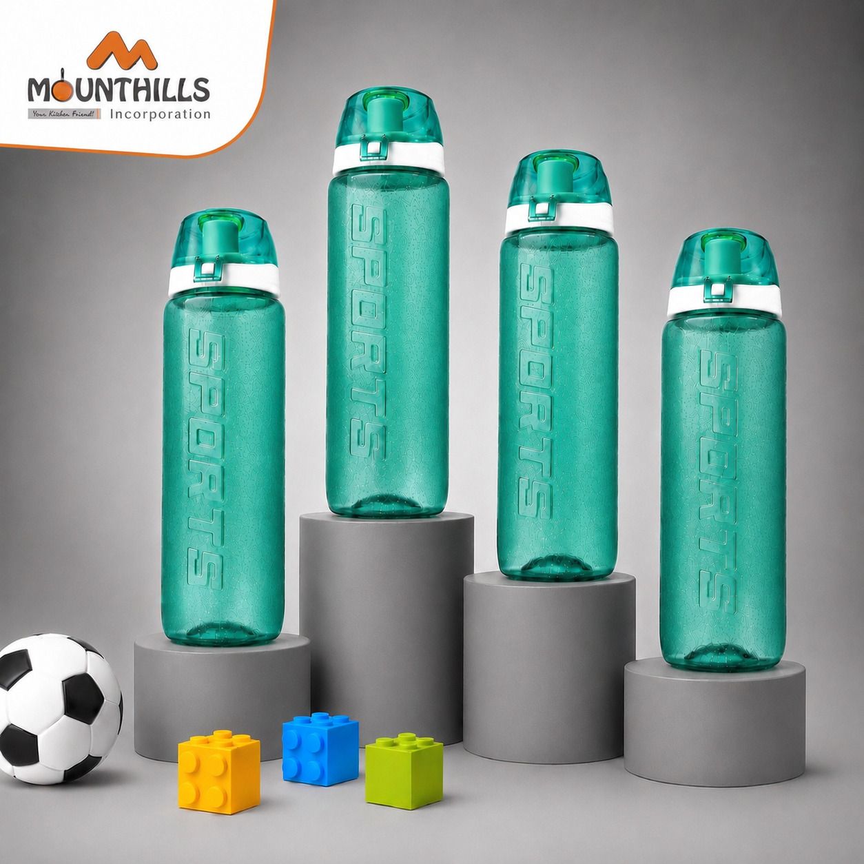 mounthills HydroBlast Leakproof Flip-Top Water Bottle 900 ml Plastic Bottle-picture-1