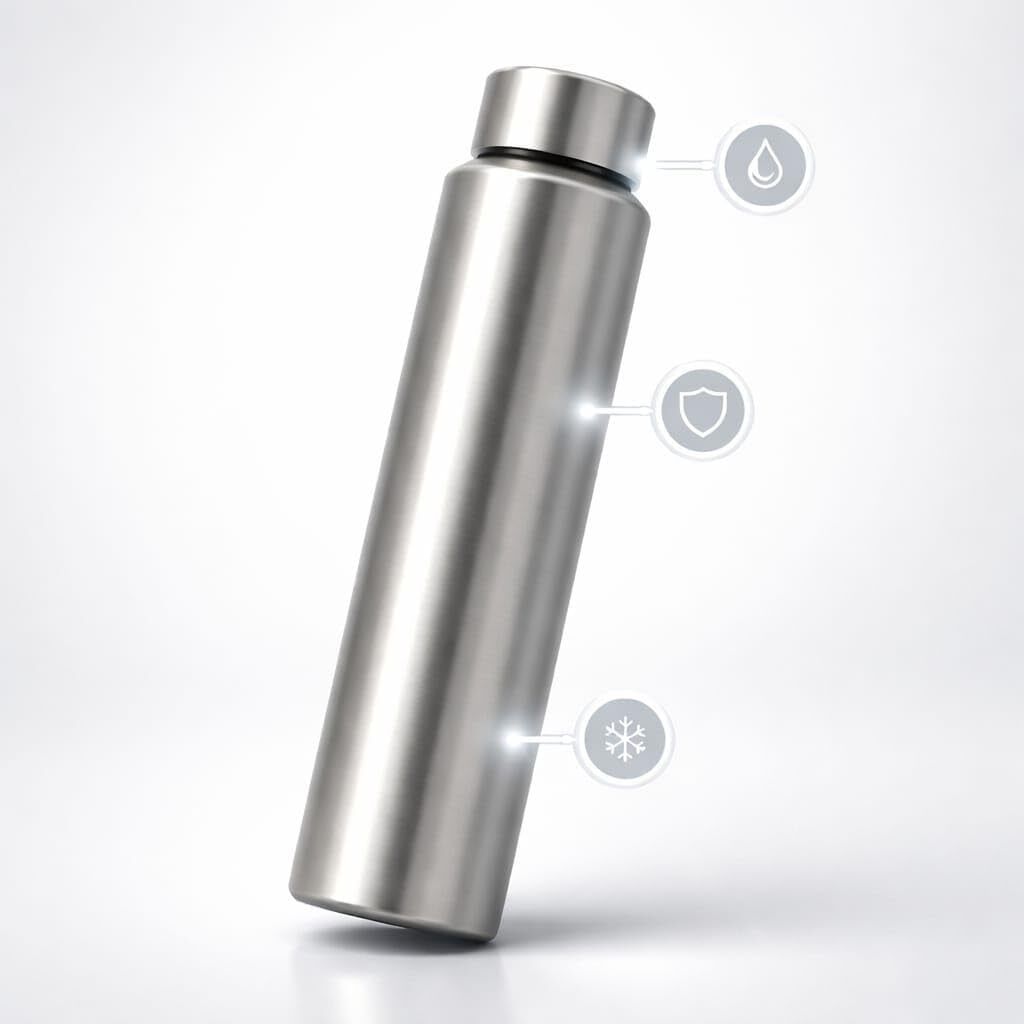 Stainless Steel Water Bottle 1 Litre Leak Proof for Office School Gym Travel 1000 ml Stainless Steel Flask-image-28