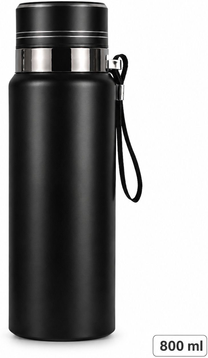 v m Vacuum Insulated Flask Bottle | Hot & Cold Water Bottle | Tea Infuser | 800 ml Stainless Steel Flask-picture-0