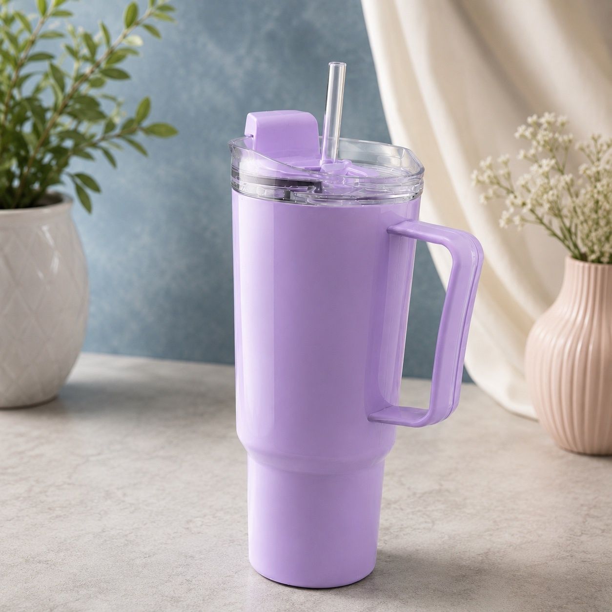 Large capacity tumbler 1000 ml Plastic Sipper-image-24