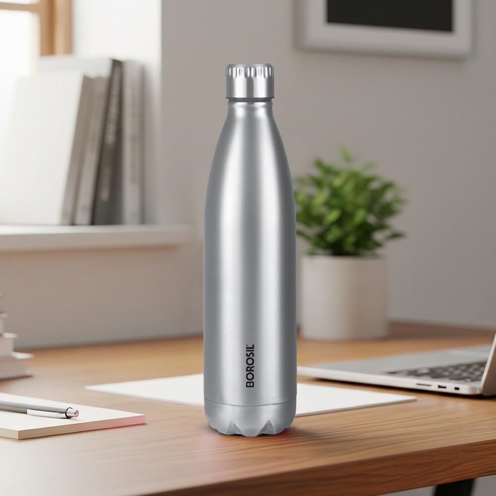 Bolt 500ml Steel Bottle 24 Hours Hot & Cold Double Wall Vaccum Insulated Flask 500 ml Stainless Steel Bottle-image-33