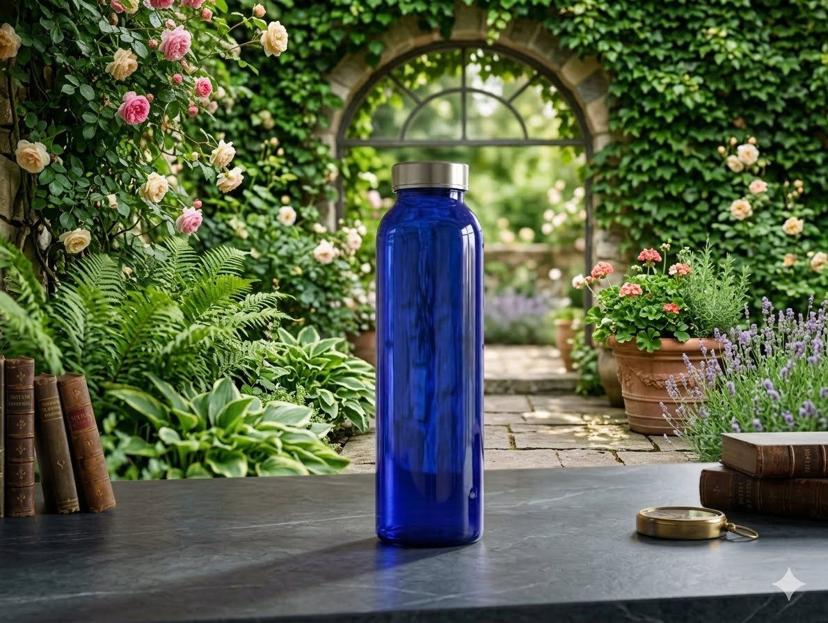 Round glass blue bottle pc-1 800 ml Glass Bottle-image-49