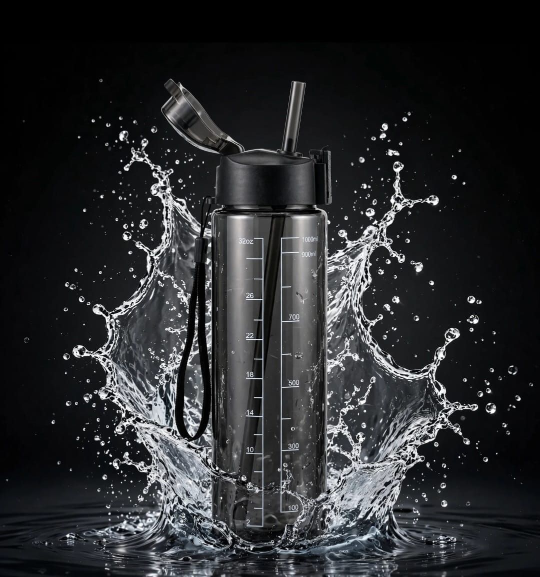 shiv traders Motivational Time Marker 1000 ml Water Bottle for Gym Office Sports | BPA Free 1000 ml Plastic Bottle-picture-11