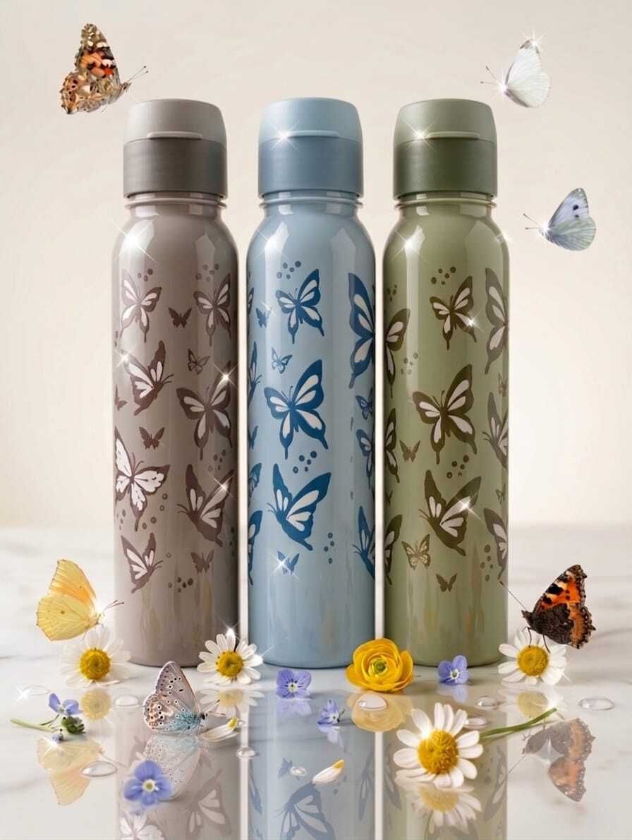 azrin enterprise Butterfly water bottle for fridge, kitchen, home, office, gym, school, travel. 600 ml Plastic Bottle-picture-27