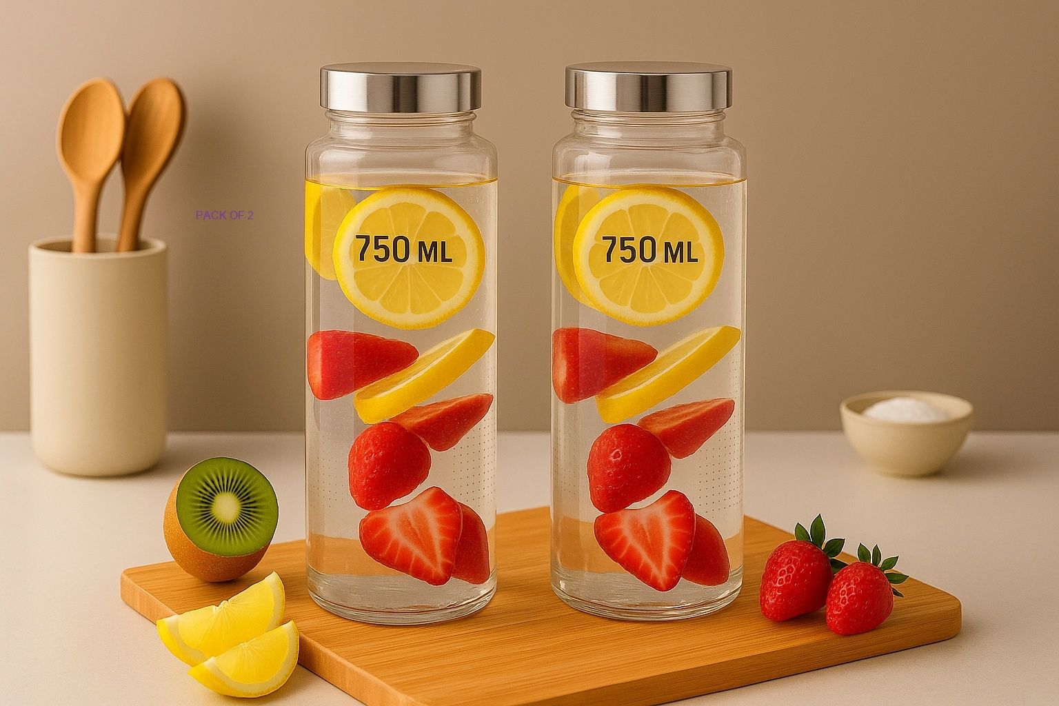 shopifyzone Food Grade 0.75 Liter Round Glass Water Bottlealm 750 ml Glass Bottle-picture-39