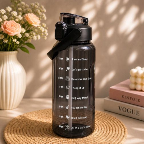 Aero Flow Motivational Hydration Bottle 2L 2000 ml Plastic Bottle-image-2