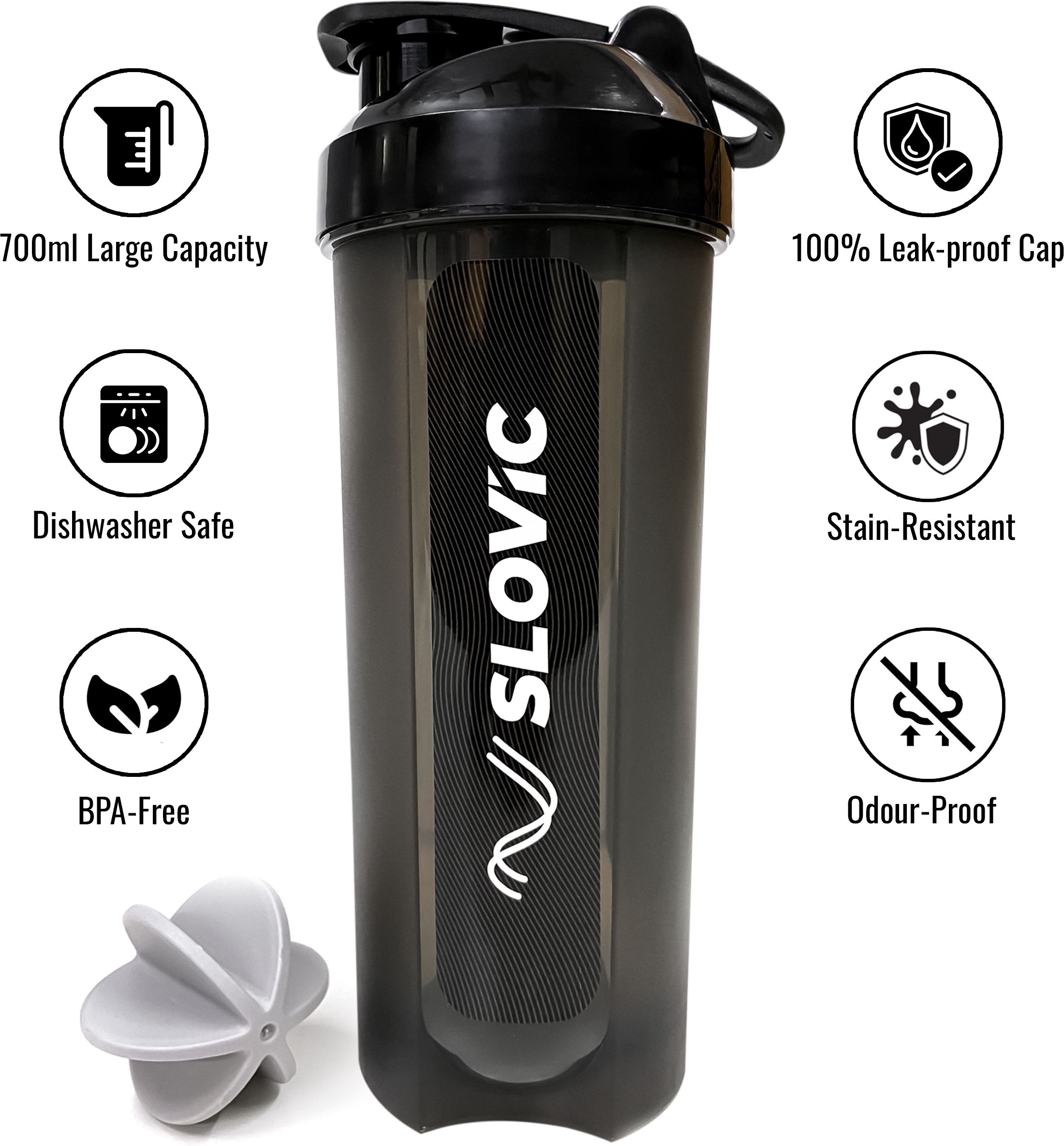 slovic Leak-Proof Gym | Protein with Typhoon Blender | BPA-Free 700 ml Shaker-picture-6
