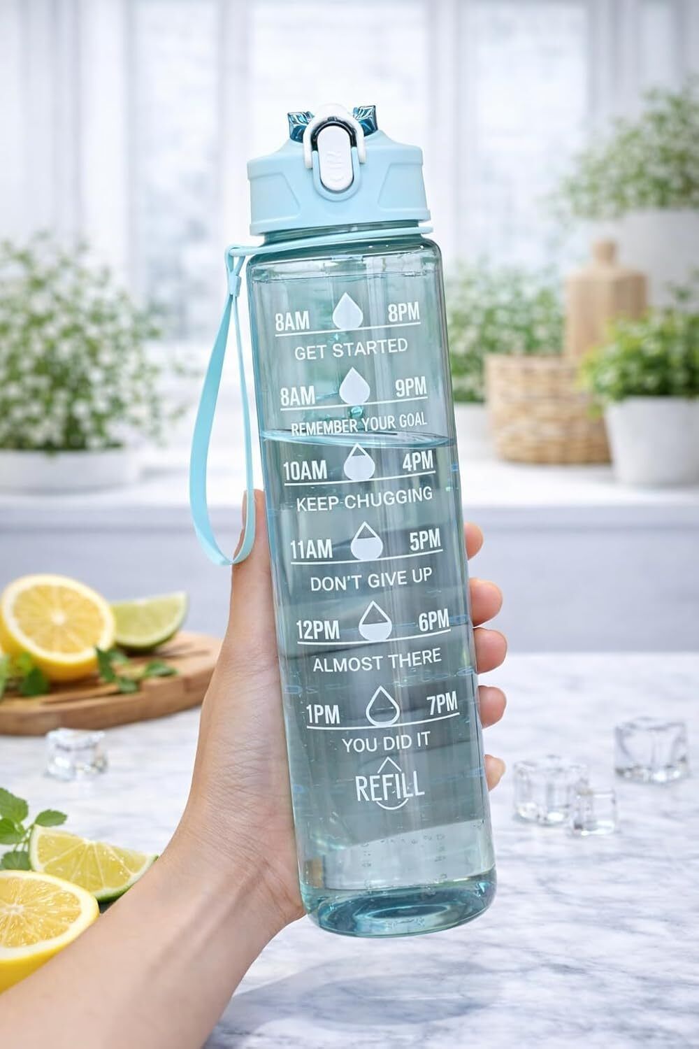 Transparent Water Bottle with Additional Sipper 900ML 1000 ml Plastic Bottle-image-49