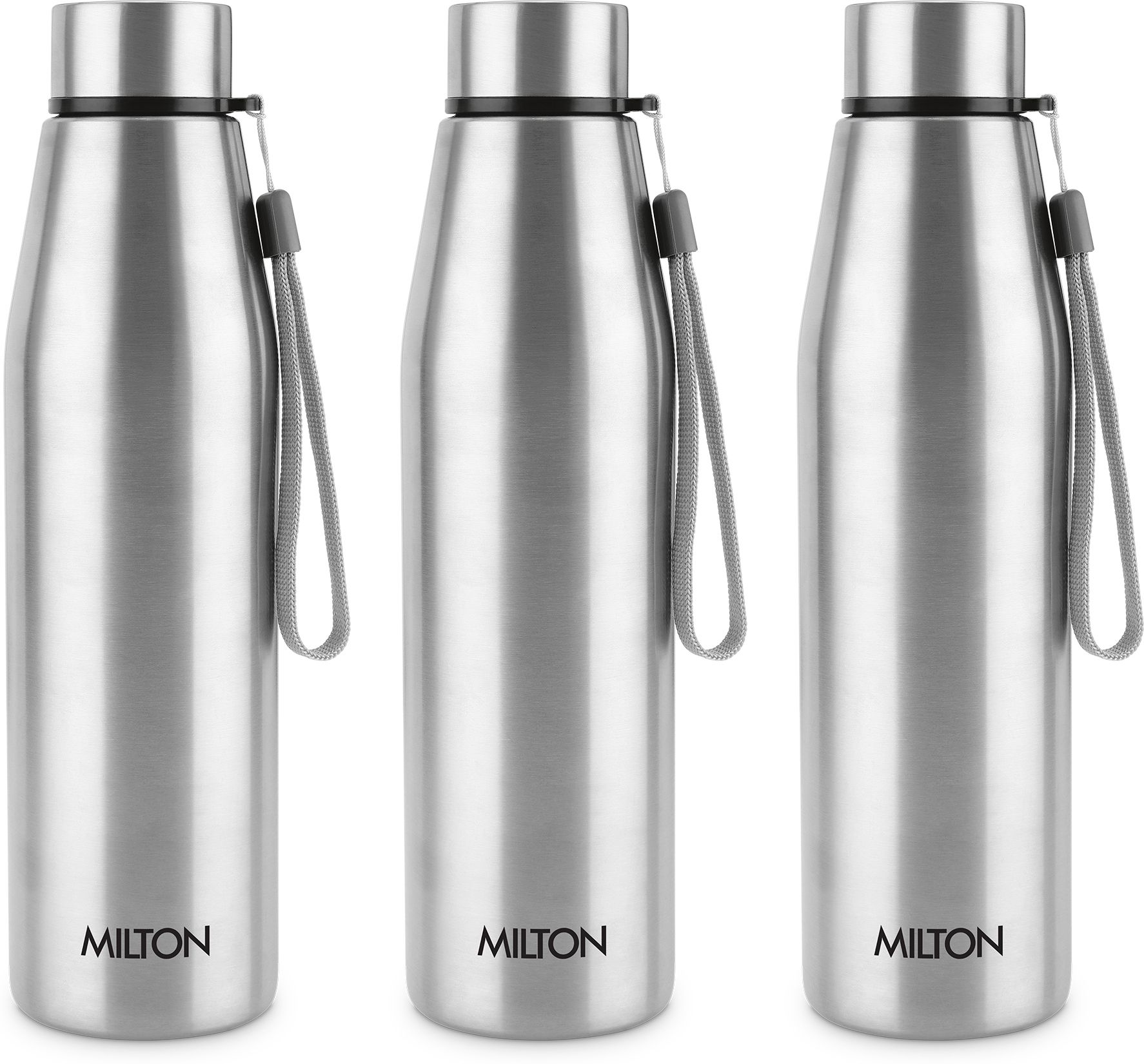 Drift 1000 Stainless Steel Bottle, 950ml each, set of 3, Silver, Single walled 950 ml Bottle