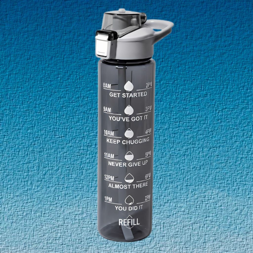 urbanova Active Lifestyle Drinking Water Bottle with Motivational Time Reminder 900 ml Plastic Bottle-picture-16