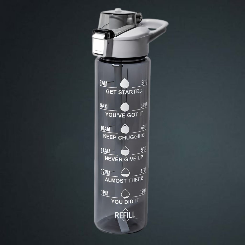 urbanova Daily Water Schedule Companion Flip Top Drinking Bottle for Active Use 900 ml Plastic Bottle-picture-30