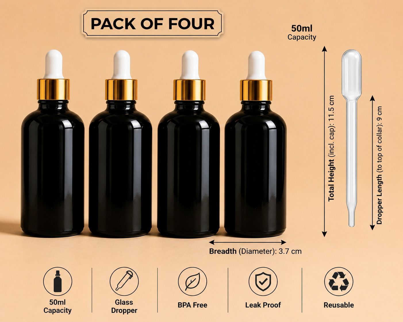 50ml Glass Dropper Bottle With White Cap 50 ml Glass Bottle-image-40