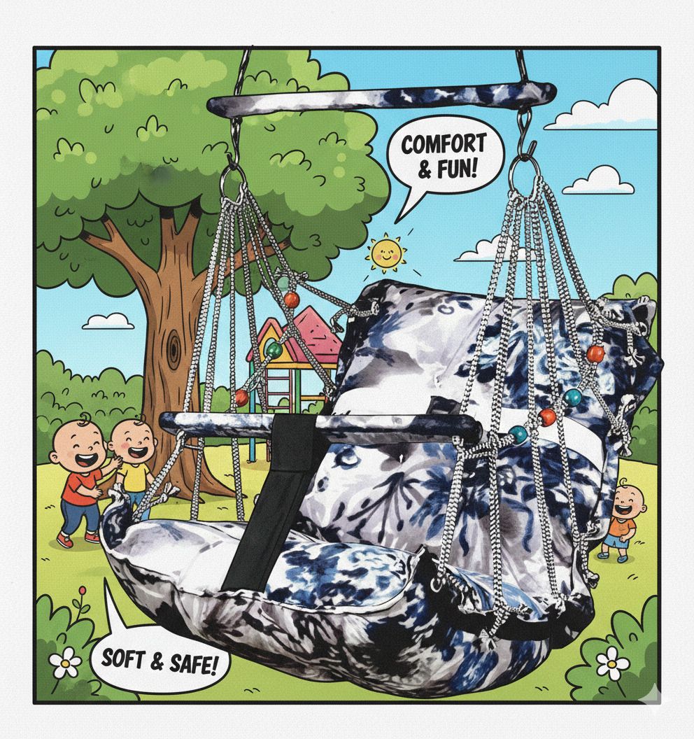 Cotton Swing for Kids Baby 1-5 Years (multi colour} Swings