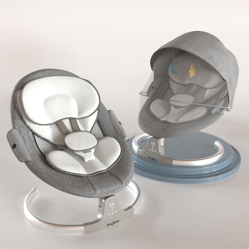 Premium Automatic Electric Baby Swing Cradle with Adjustable Swing Speed, Remote Bouncer-image-14