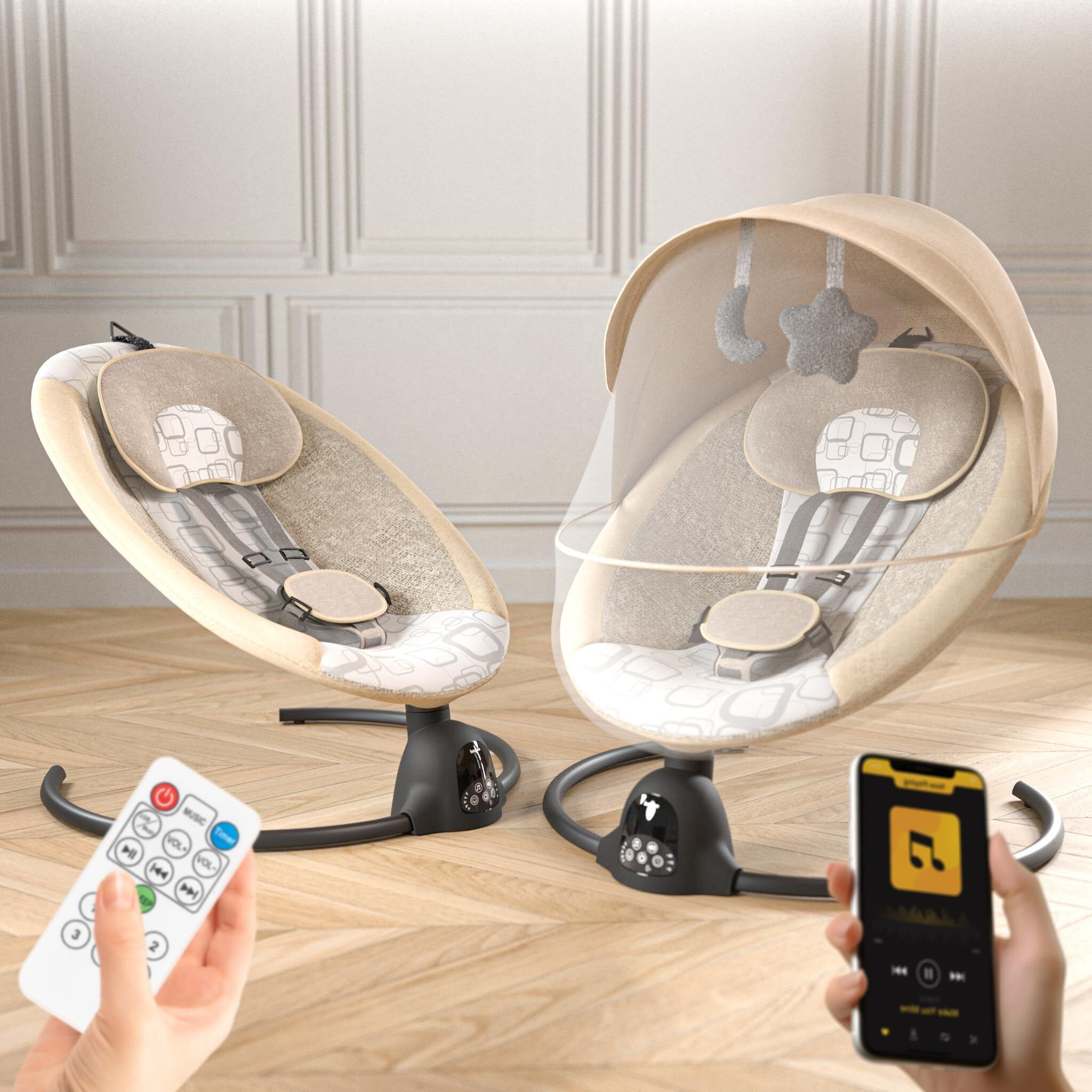 baybee Electric Baby Swing Cradle for New Born Baby | Rocker for Babies with Bluetooth Swings-picture-44