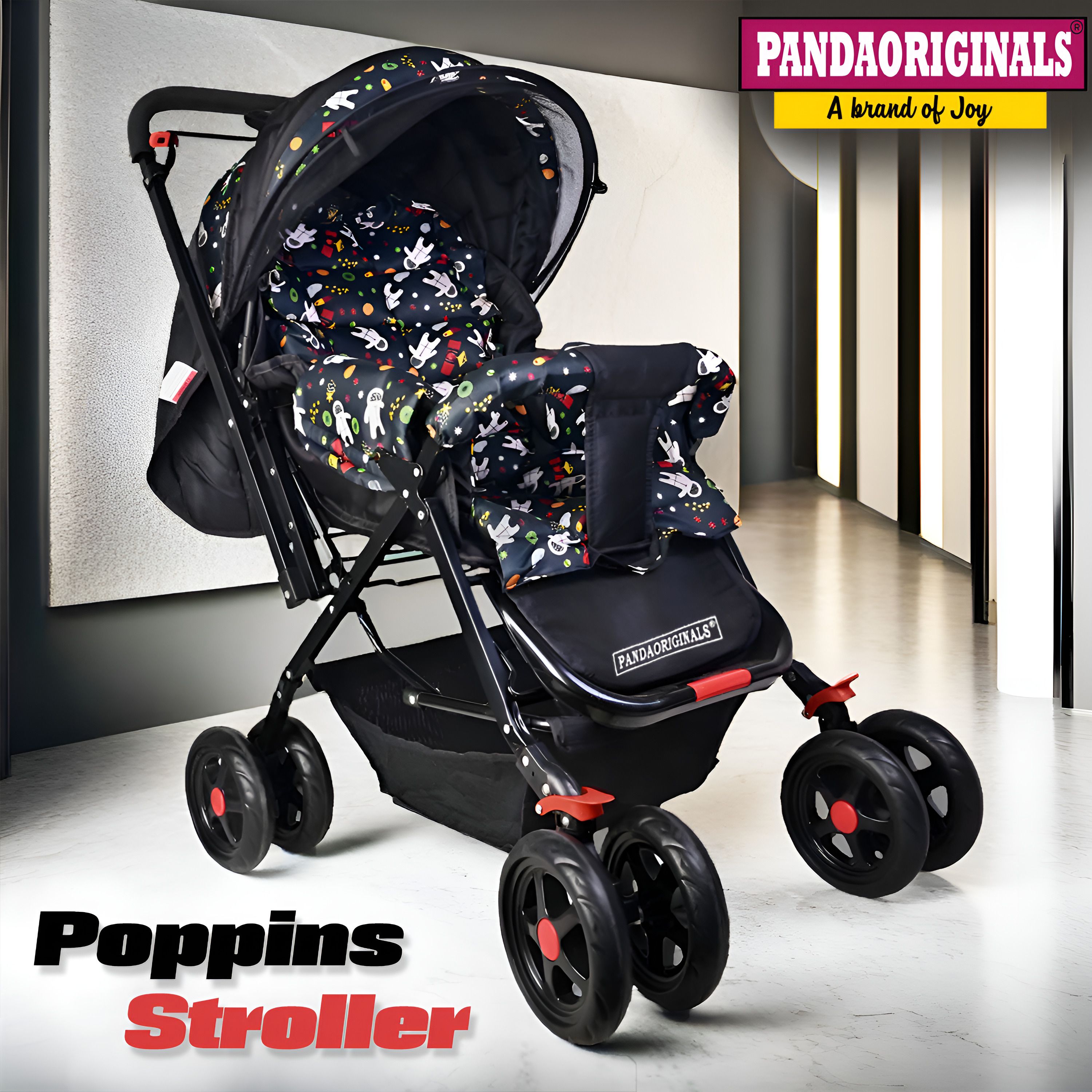 Luxury Premium Quality Jumbo Stroller Pram with Mosquito Net Bouncer