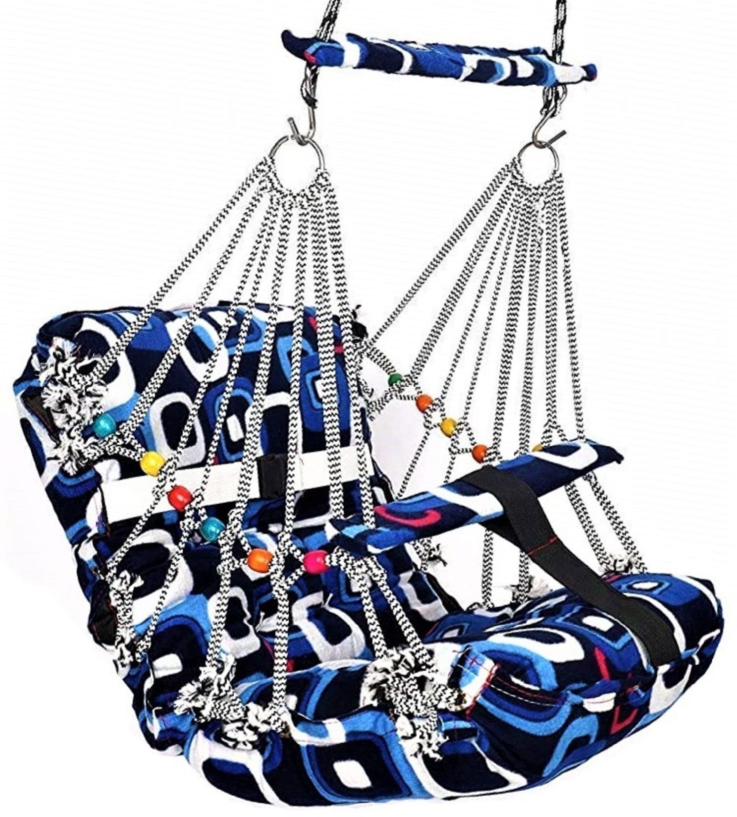 Premium Blue Cotton Swing Jhula for 1-3 Year Baby for Indoor/Outdoor Swings Swings