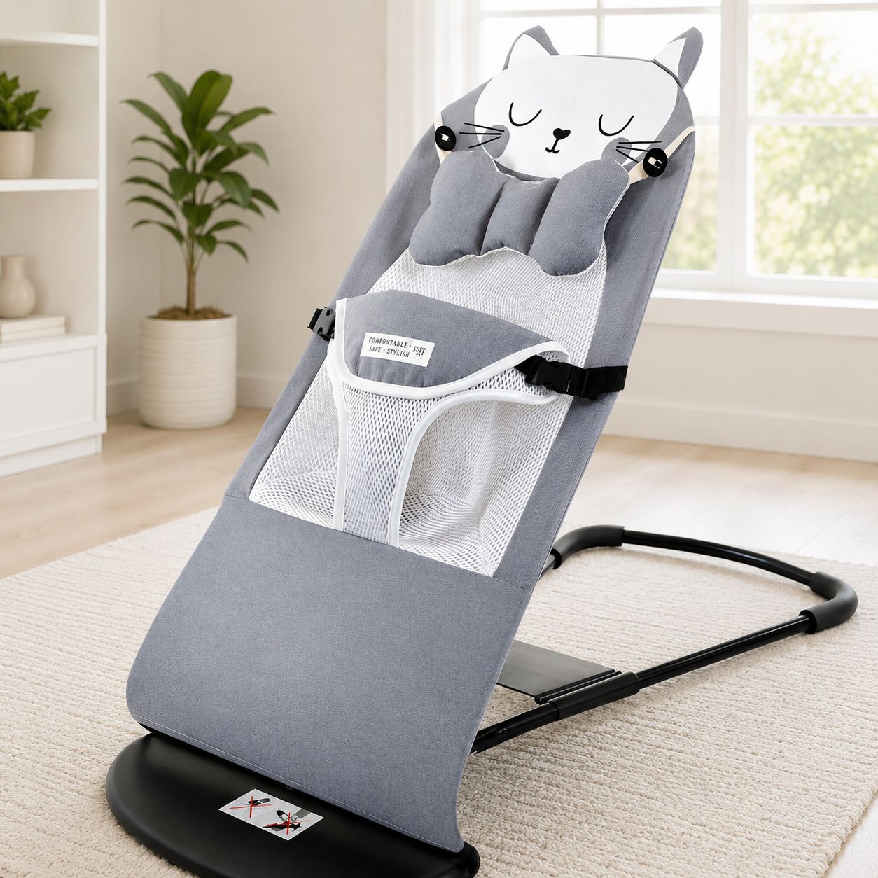 Premium Cute Cat-Themed Baby Bouncer Seat for Newborns and Infants Rocker and Bouncer-image-18