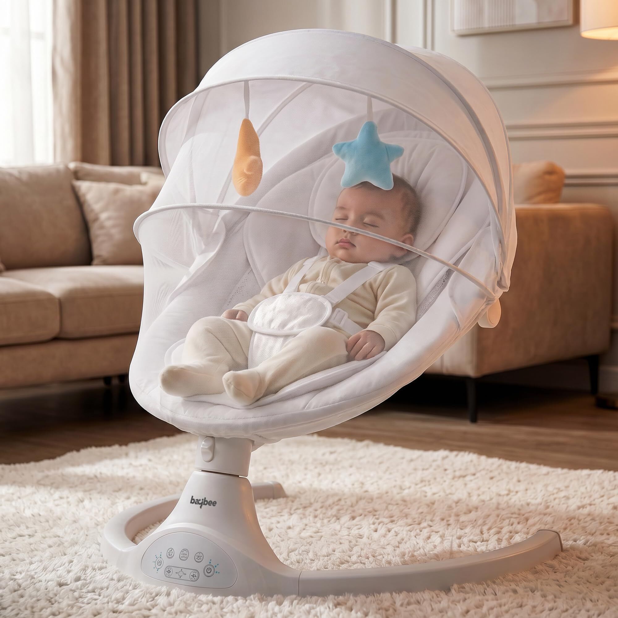 Baby Electric Baby Swing with Adjustable Speed & Soothing Music Swings-image-27