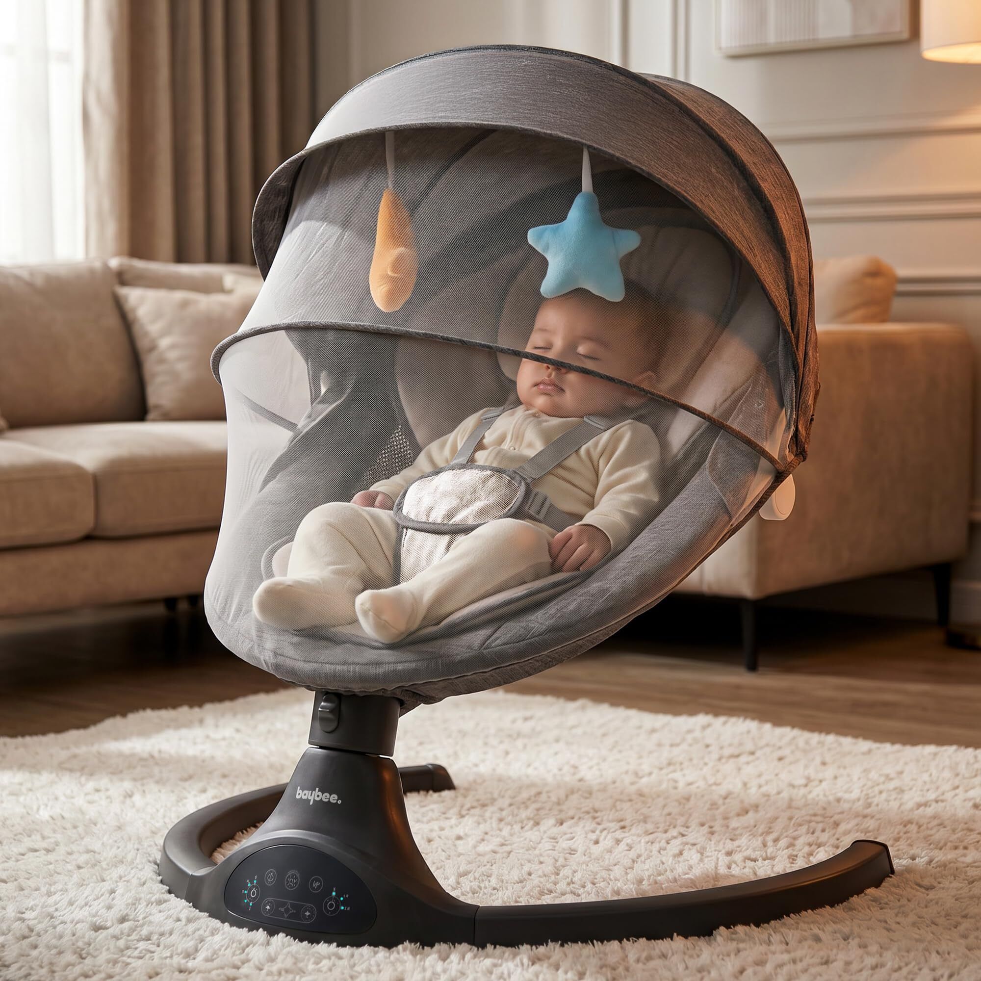 Baby Electric Baby Swing with Adjustable Speed & Soothing Music Swings-image-29
