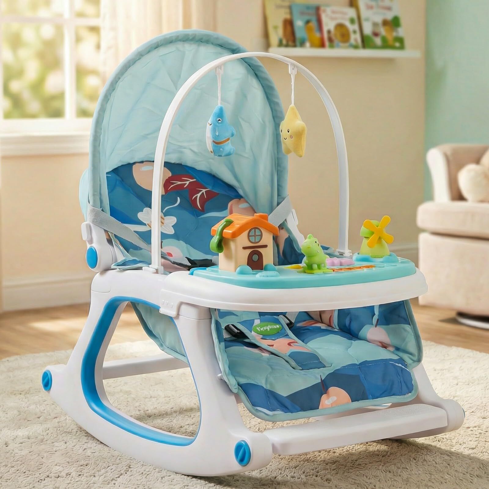 3 in 1 Baby Rocker & Feeding Chair | Baby Rocker for 0 to 2 Years Bouncer-image-22