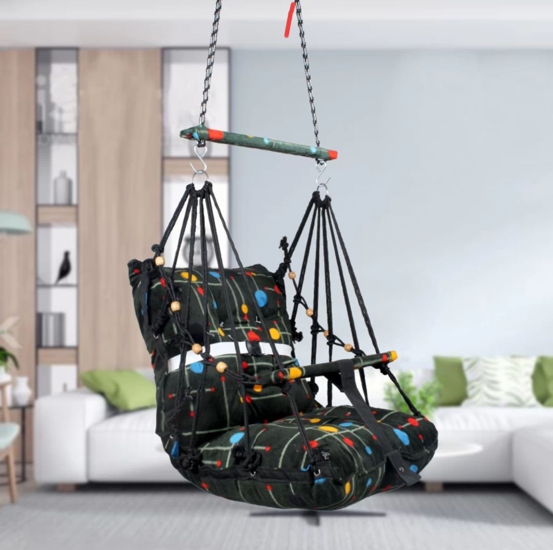 Yaksok ZONESCotton Swing Chair For Kids Baby's Children Folding & Washable 1-5 Years With Safety Belt-Indoor Swing For Kids | Baby Swing |Kids Product | Swing For Babies | Kids Swing | Swing For Baby-Kids Hanging Swings Bouncer