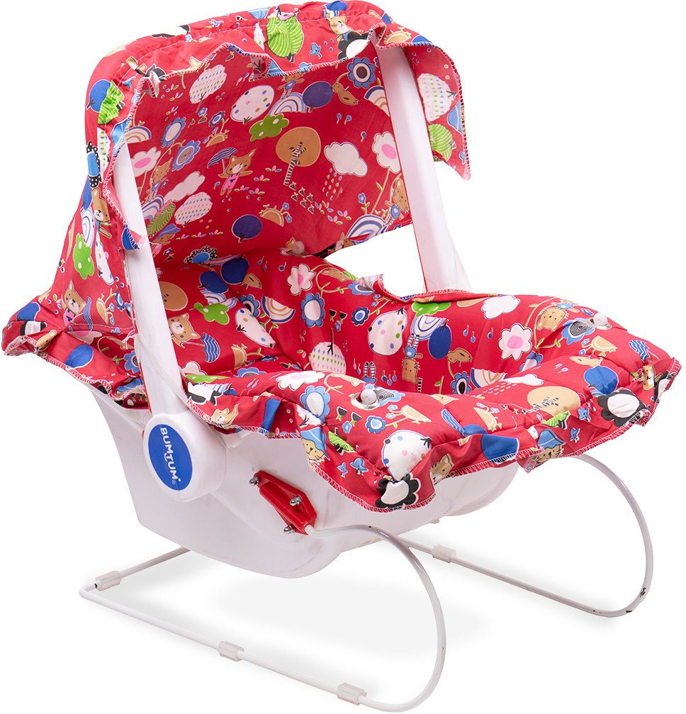 Baby Carry Cot & Rocking Chair With Adjustable Handle| 3-Point Safety Lap Belt Bouncer