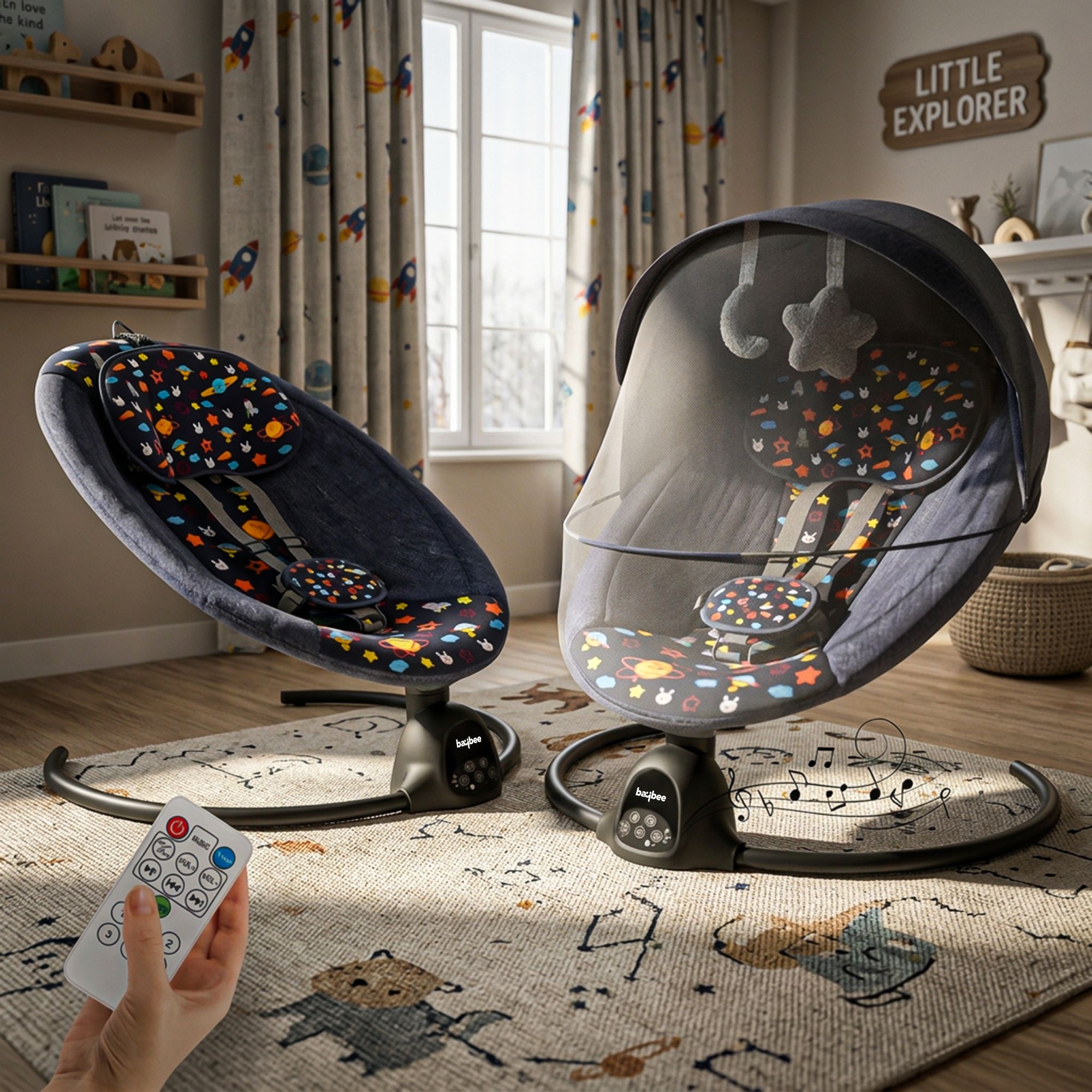 baybee Electric Swing Cradle for New Born Baby with Adjustable Swing Speed, Remote Bouncer-picture-20