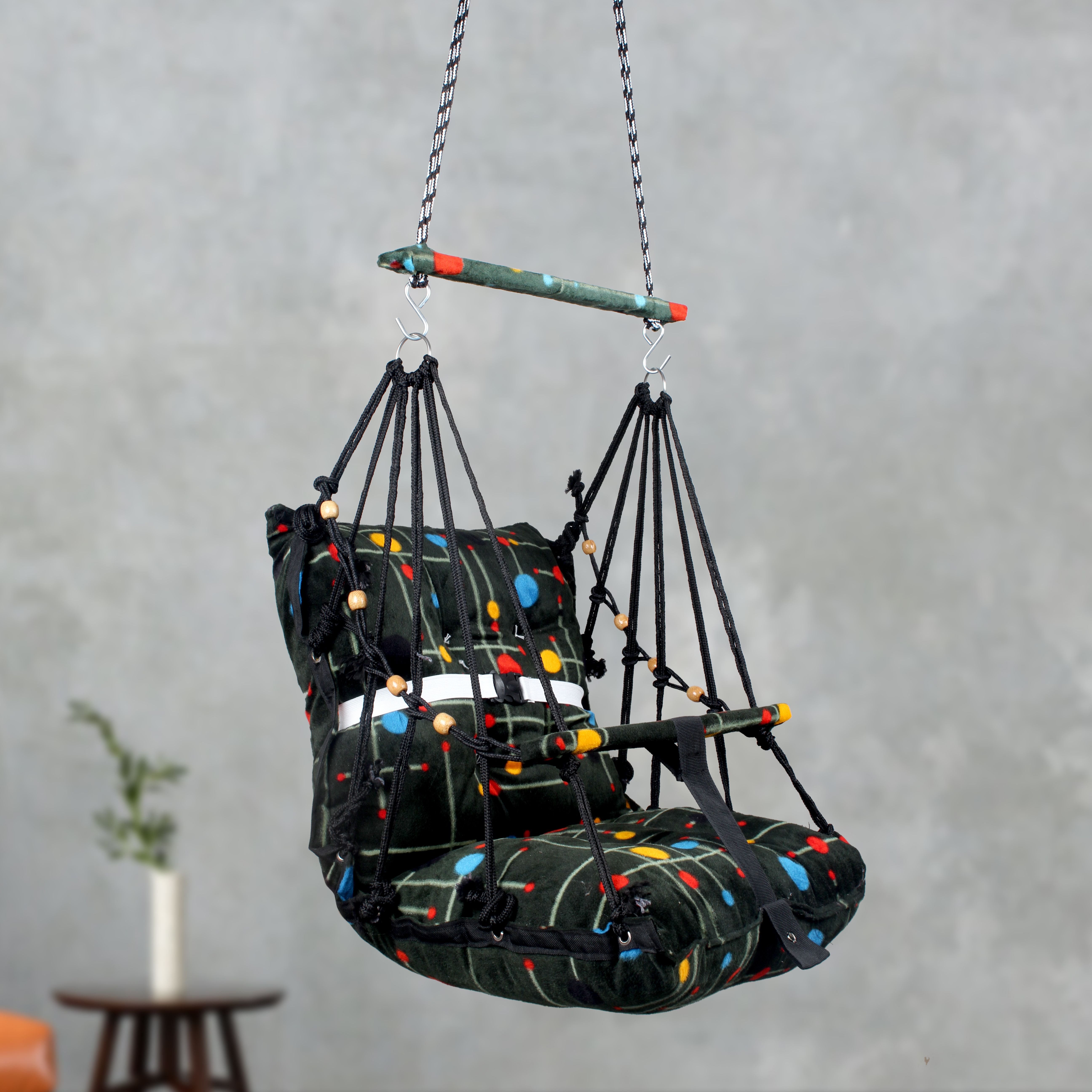 Cotton Baby Swing+Pop it | 1-9 Years Jhula Chair For Kids Baby's Children Folding And Washable With Safety Belt - Home,Garden Jhula For Babies | Jhula For Kids | Baby Hanging Jula Bouncer