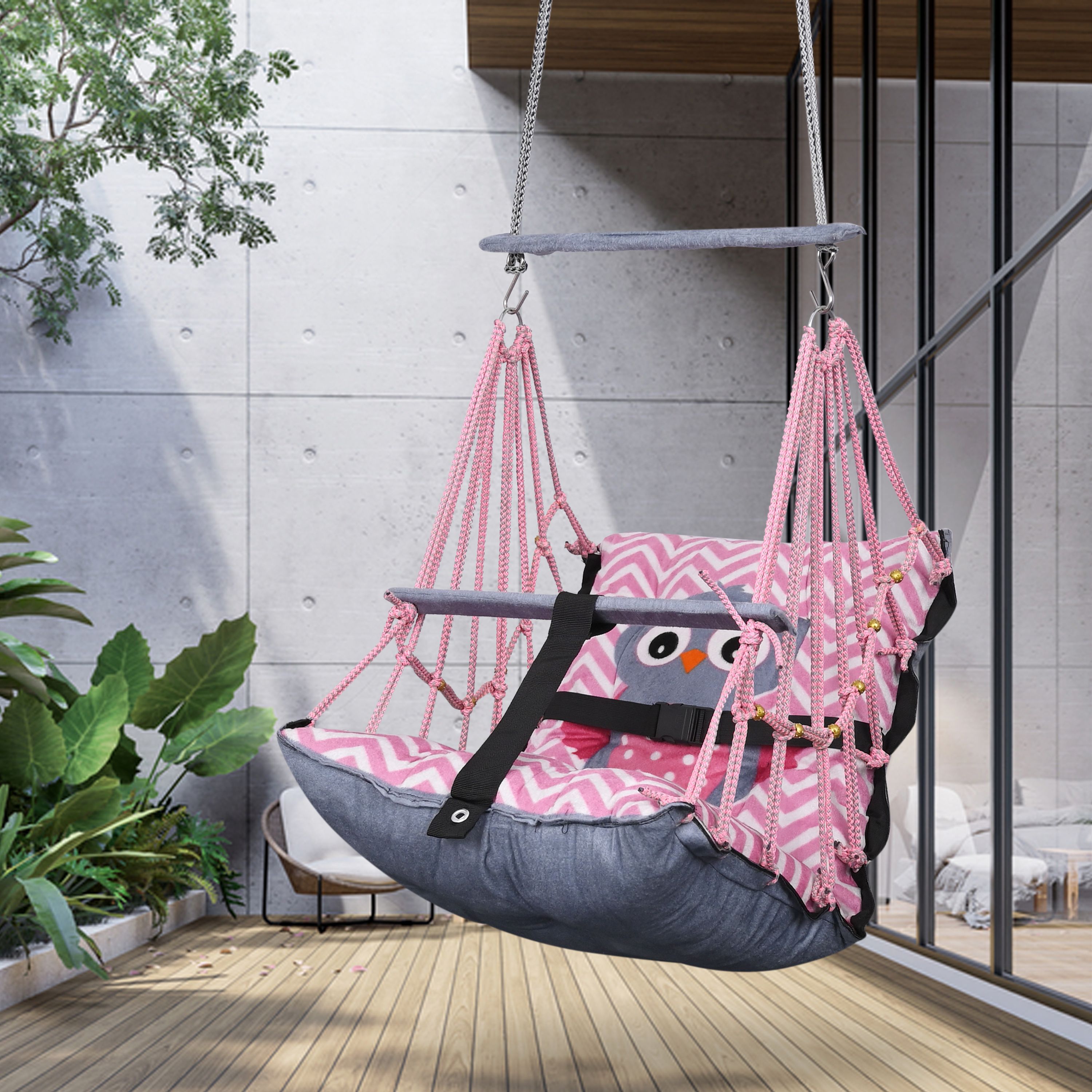 sprointal Baby Swing For Kids Chair Folding and Washable1-5 Years with Belt, Cartoon Swing Swings-picture-20