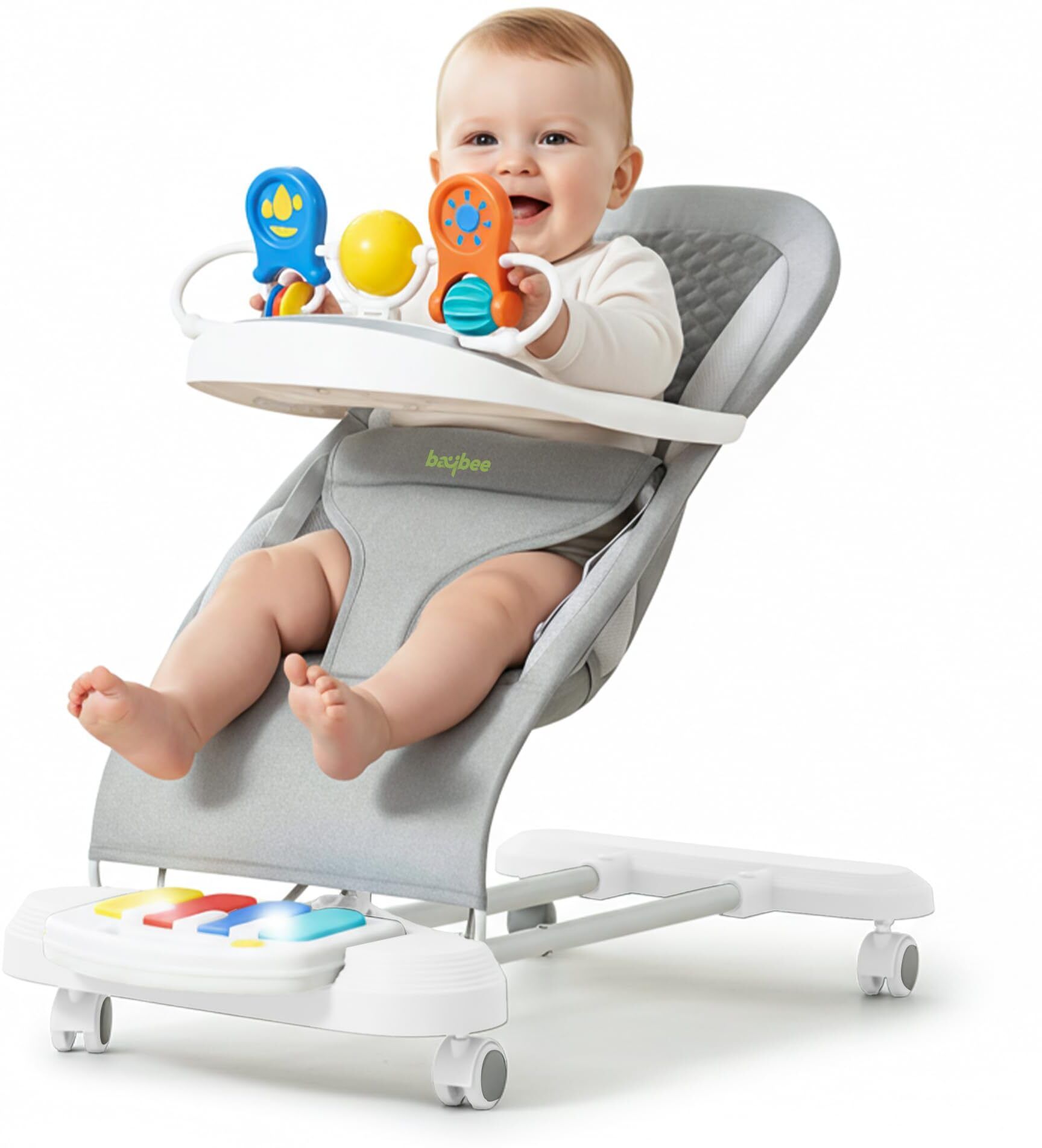 baybee 3 Recline Positions Rocker for Baby|Bouncer with Music & Light Kick Piano Baby Rocker and Bouncer-picture-1