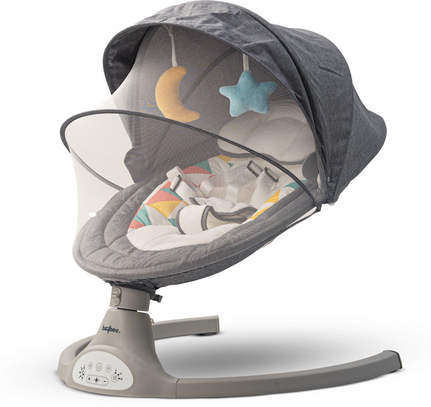 baybee Premium Baby Rocker with Mosquito Net Safety Belt Removable Toys Swing Bouncer-picture-12